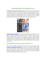Cardiology Medical Transcription Services By Medical