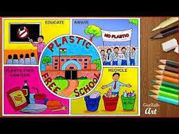 Plastic Free School Drawing Poster Chart Project For Students Draw Plastic Mukt Vidyalaya Youtube Poster Drawing Earth Day Drawing Earth Drawings