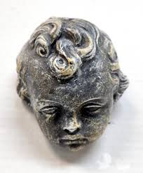 Cherub Head, Stone Art, 4.5 In.(11.5 Cm), Angel Head, Angel Sculpture,  Cherub Sculpture, Garden Angel, Hanging Angel, Avtechstonegallery