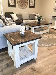 Chunky Farmhouse Coffee Table Clean Lines Distressed 48 Inch Chunky Clean Coffee Distr Farm House Living Room Home Living Room Farmhouse Decor Living Room