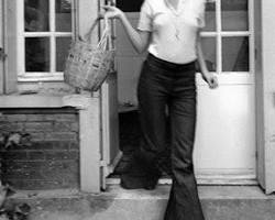 Image of Jane Birkin in bellbottom jeans