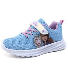 Best Price 9ae6 Disney Children S Led Light Shoes Girls Cartoon Frozen Flying Woven Sneakers Spring And Summer New Princess Kid Shoes Cicig Co