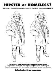 Hipster or homeless pop quiz. Coloring Book For Grown Ups Mocks Adult Life Bored Panda