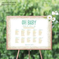 Baby shower centerpieces are important parts of any baby shower because it is meant to grab attention. Party Supplies Paper Party Supplies Gold Confeti Gold Guest List Chart Template Or Printed Scw0013 Baby Shower Seating Chart Board Any Color Oh Baby Gold Seating Chart