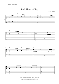 Free piano sheet music for beginner, intermediate and advanced ability levels. Free Printable Sheet Music Free Easy Beginner Piano Sheet Music Red River Valley
