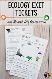 Ecology Exit Tickets From Science Lessons That Rock Ecology Science Biology Assessment Exit Tickets Science Lessons Ecology