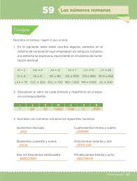 Pagina 58 de matepracticas 6to grado. Los Numeros Romanos Bloque Iv Leccion 59 Apoyo Primaria