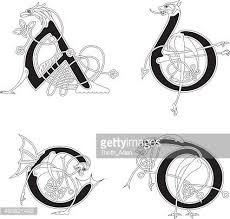 483821492 Celtic Animal Initials Letters A B C And D Celtic Animals Initials Celtic