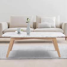 Faura 43 5 White Marble Table Oak In 2020 Coffee Table White Marble Table Marble Coffee Table