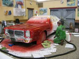 Paint Shop Diorama Plastic Model Cars Car Model Train Layouts