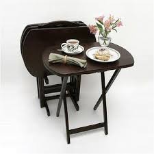 26 w set of 2 square side table teak wood tray style top slender metal frame. Lipper International Espresso 4 Piece Oversized Snack Table Set 121 00 Www Walmart Com Snack Table Set Snack Table Table