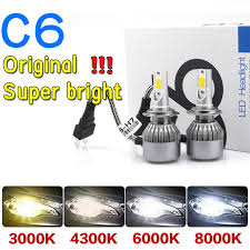 Biasanya lampu halogen ini dipasang pada penerang utama lampu led sudah lama dikenal sebagai lampu penerang dalam ruangan. 2pcs Original C6 Lampu Depan Led Mobil H4 H11 Hs1 4300k H3 H7 Hb3 Hb4 H16 9006 Shopee Indonesia