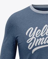 Download Men S Heather Long Sleeve T Shirt Front View In Apparel Mockups On Yellow Images Object Mockups