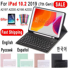 Us 27 25 53 Off Case For Ipad 10 2 Keyboard Case With Pencil Holder For Apple Ipad 7 7th Generation A2197 A2198 Russian Spani Keyboard Case Ipad Ipad Case