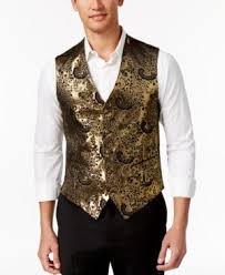 Black And Gold Vest Tallia Men S Black And Gold Paisley Vest Black 38r With Images Tuxedo For Men Tallia Vest