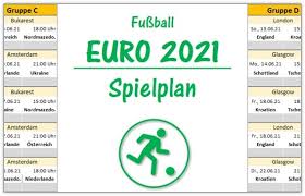 Die em 2021 (euro 2020) ist ein europäisches fußballturnier, das alle vier jahre ausgetragen wird. Em 2021 Spielplan Fur Excel Alle Meine Vorlagen De