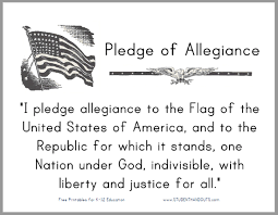 Fun educational activities and worksheet to get kids thinking and talking about the importance of our flag! Pledge Of Allegiance Printable Sign For Classrooms Student Handouts