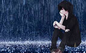 Sad anime boy standing in the rain. Anime Boy Standing In The Rain Novocom Top