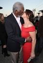 Morgan Freeman and Marcia Gay Harden Kissing at CBS Party ...