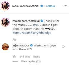Arjun Kapoor Trolls Malaika Arora Over U2 Concert Pics