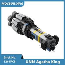 MOC Building Blocks UNN Agatha King 1 : 900 Scale Truman-class Dreadnought  DIY Assembled Bricks Children Toys Kids Gifts 1261PCS