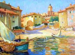 Martin Lindenau Saint Tropez La Ponche Var Provence Alpes Cote D Azur Saint Tropez Peinture Paysage Peinture Bateau Paysage Marin