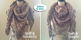 If you apply heat to acrylic through steam blocking or ironing the fabric directly, the plastic fibers in the acrylic yarn essentially melt together or you can buy special wool wash to give your knits the true spa treatment! Crochet Class How To Soften Yarn Crochet Interweave