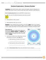 Element builder gizmo answer key : Elementbuilderse Name Date Student Exploration Element Builder Vocabulary Atom Atomic Number Electron Electron Dot Diagram Element Energy Level Ion Course Hero