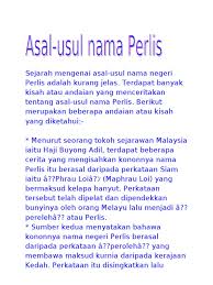 Sehingga, nama odading terus dipakai oleh para pedagang kue. 42 Asal Usul Nama Negeri Perlis Pictures Perlismy