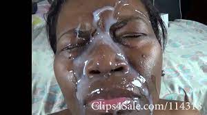 Cum on black face