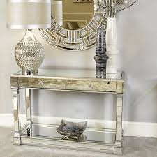 Mirror Console Table Silver In 2020 Mirrored Console Table Mirror Console Console Table