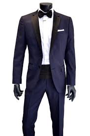 Hugo boss abito extra slim fit misto lana grigio scuro astian/hets184 50405559. Hugo Boss Smoking Uomo Slim Fit Con Dettagli In Seta Colore Blu Royale Tg 54 Ebay