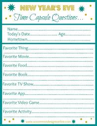 New Years Time Capsule Questions For Kids Kids New Years Eve New Year S Eve Activities New Years Eve Day