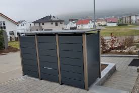 Wir wohnen in einem mülleimer?! Mulltonnenverstecke Mulltonnenboxen Aus Metall Und Edelstahl Riba Mulltonnenboxen