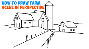 Make your world more colorful with printable coloring pages from crayola. How To Draw Farm Scene Fall Spring Scene In Three Point Perspective In Easy Step By Step Tutorial For Beginners How To Draw Step By Step Drawing Tutorials