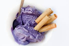 Photo Of Ube Ice Cream With Crispy Fragile Barquillos Or Wafer Rolls Sweet Treats Ice Cream Flavors Dessert Restaurants