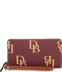 Dooney Bourke Signature Monogrammed Collection Large Zip Around Wristlet Dillard S