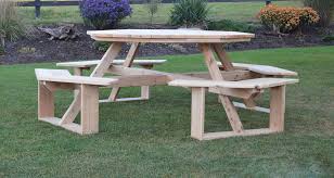 Amish Cedar Wood 54 Octagon Picnic Table Octagon Picnic Table Picnic Table Repurposed Wood Projects