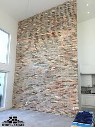 A Stunning Brick Veneer Feature Wall Mortonstones Brick Tiles Rustic Home Decor Brickveneer Interior Brick Interior Wall Brick Veneer Diy Brick Wall