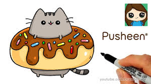 The pizza pie is an original tasty and appetizing dish that will please all your friends, family, and. How To Draw Pusheen Cat In A Donut Easy Youtube