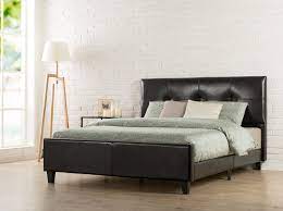 High profile bed frames are good options for under storage space. Zinus Tufted Faux Leather Upholstered Platform Bed With Footboard And Wooden Slats Queen Espresso Buy Online At Best Price In Uae Amazon Ae