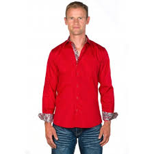 Une bande fantaisie sur la patte de. Chemise Homme Coton Rouge Tom Ugholin