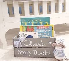 Personalised Children S Wooden Books Storage Box Crate Etsy Kids Book Storage Baby Shower Book Baby Shower
