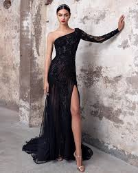 Pronovias On Instagram Black Carat The Sapphire Dress Is A One Sleeved Masterpi Pronovias Wedding Dress Asymmetrical Wedding Dress Stunning Wedding Dresses