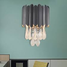 Hello scott, no unfortunately this information is not available. Gold Black 2 Lights Wall Sconce Lighting Traditional Beveled Crystal Raindrop Wall Mount Light For Living Room Black Gold Hl581916 Buy At The Price Of 105 63 In Beautifulhalo Com Imall Com