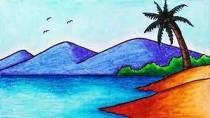 Jangan lupa untuk mengucapkan subhanallah atas izin beliau kita semua bisa menikmati indahnya. Cara Menggambar Pemandangan Pantai Dan Laut Yang Gampang Gambar Pemandangan Alam Yang Mudah Youtube