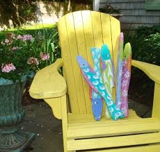 June 2012 Suzanne Nicoll Studio Blog Yellow Adirondack Chairs Wooden Fish Fish Painting