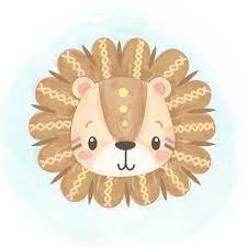 Cute Tribal Lion Head In Watercolor Lion King Clipart Adorable Animal Png And Vector With Transparent Background For Free Download Lion Illustration Tribal Lion Art Drawings For Kids
