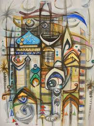 الفنانة التشكيلية لميس الحموي عالم نوح colorful art folk art egyptian egyptian folk art