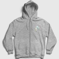 Semsiyeli Kedi Fermuarli Kapsonlu Sweatshirt